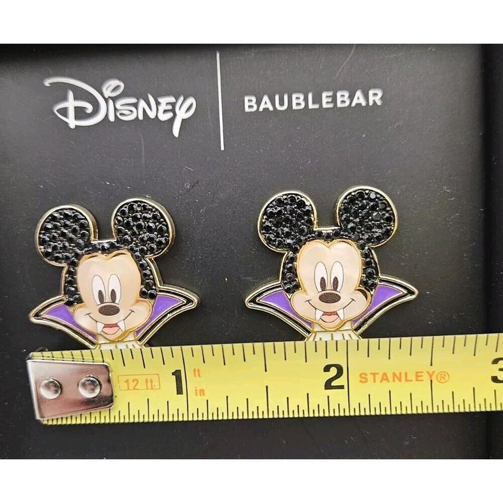 Disney X Baublebar Stud Earrings Mickey Mouse Halloween Vampire Dracula Gems - Picture 3 of 4